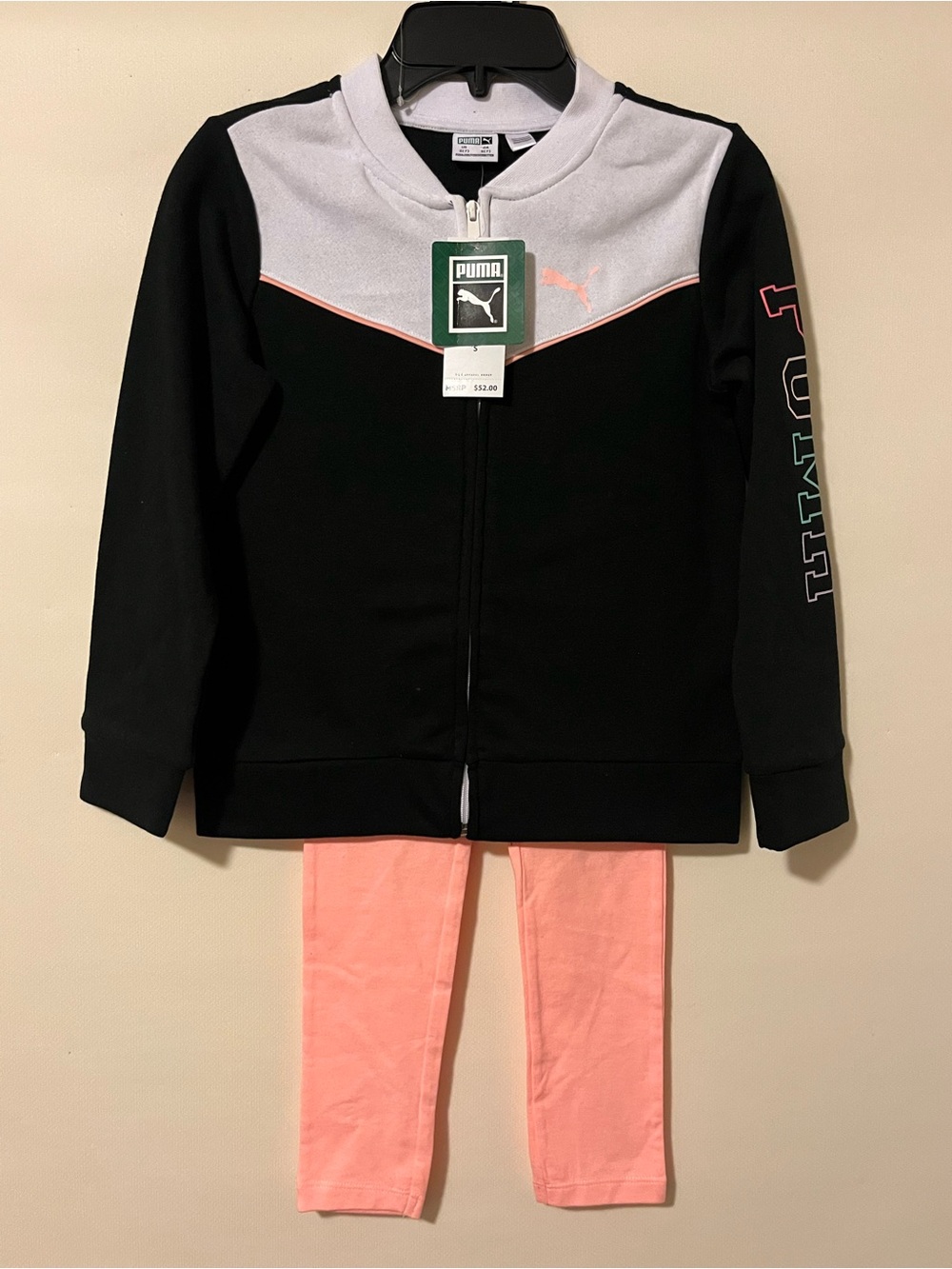 Girls’ PUMA 2-Piece Pink Track Jacket & Leggings Set Size 7 NWT